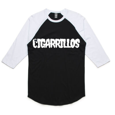 Black and White Raglan w/White Logo Thumbnail